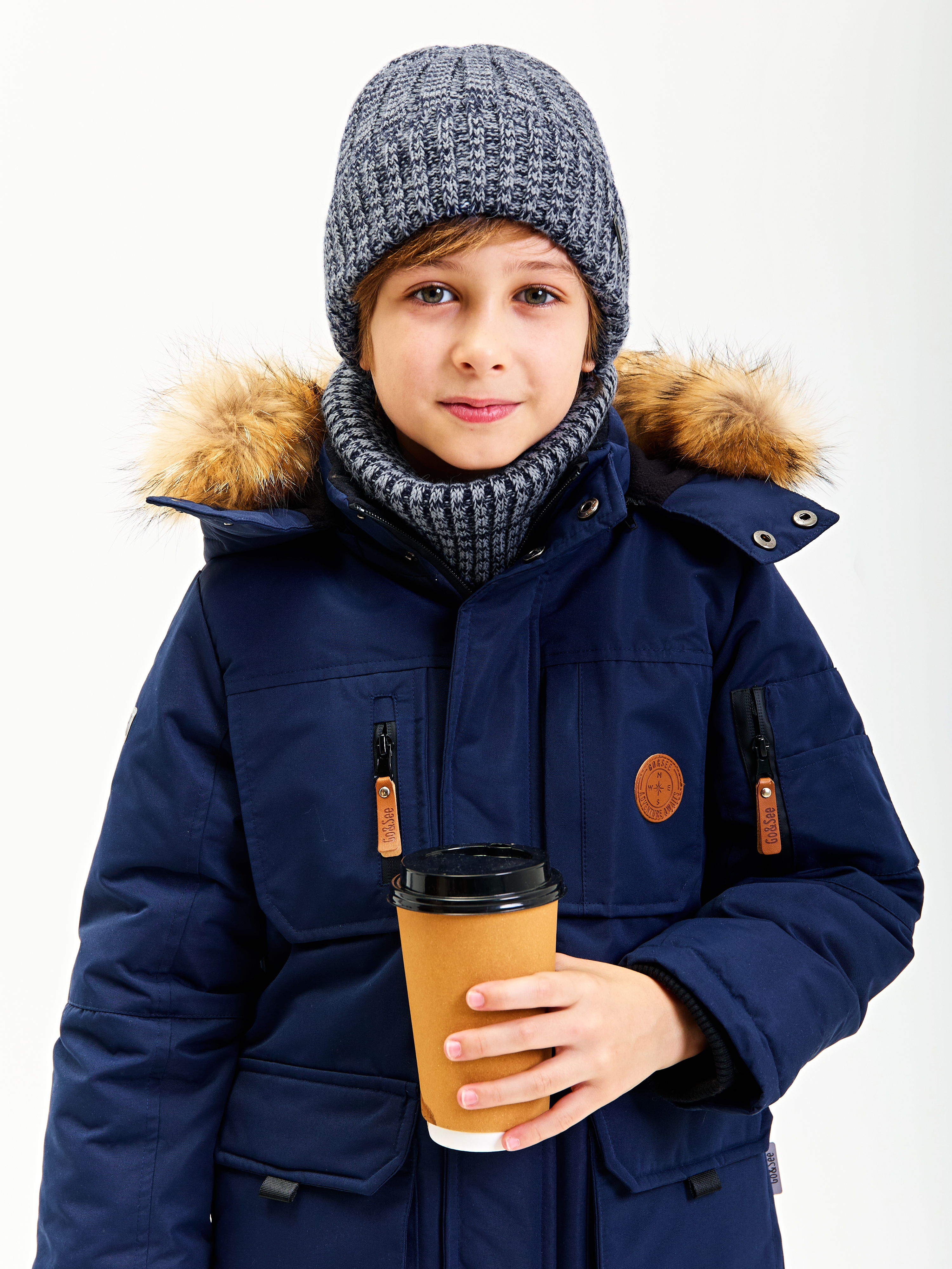 Шапка и снуд KUBRIO KU-H-107-WIN-BICOLOR-Dblue-grey - фото 9