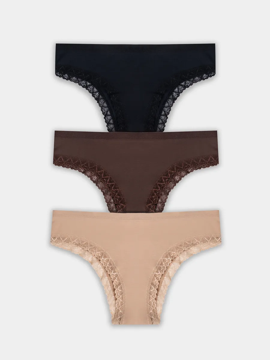 Трусы 3 шт Mark Formelle (Марк Формэль) 412281-3/телесный +цикорий +черный - фото 9