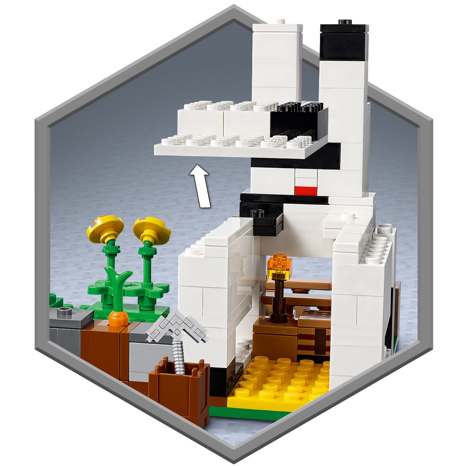 Конструктор LEGO Minecraft Кроличье ранчо блочный - фото 5