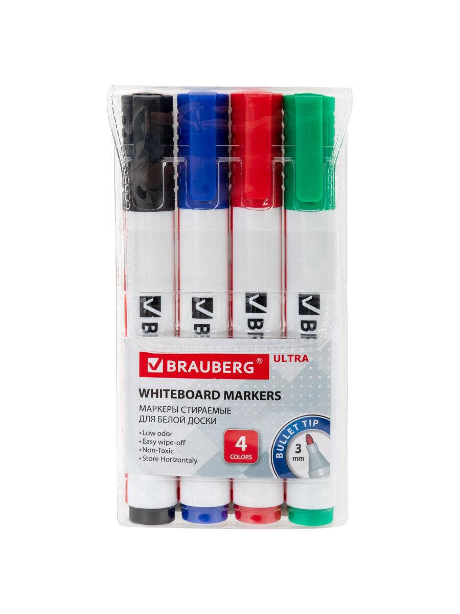 Маркеры Brauberg 4 цв. - фото 2