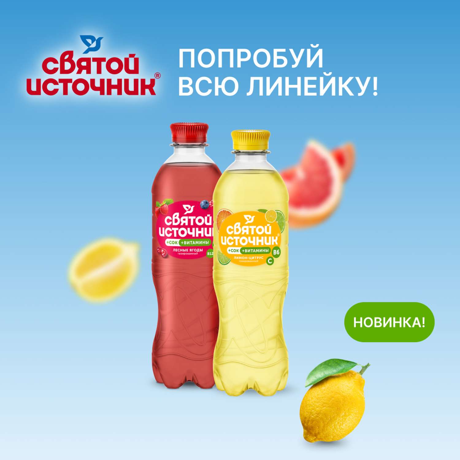 Напиток безалкогольный Святой Источник Вода + Сок со вкусом лесных ягод газированный 0.50л ПЭТ - фото 5