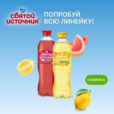 Напиток безалкогольный Святой Источник Вода + Сок со вкусом лесных ягод газированный 0.50л ПЭТ