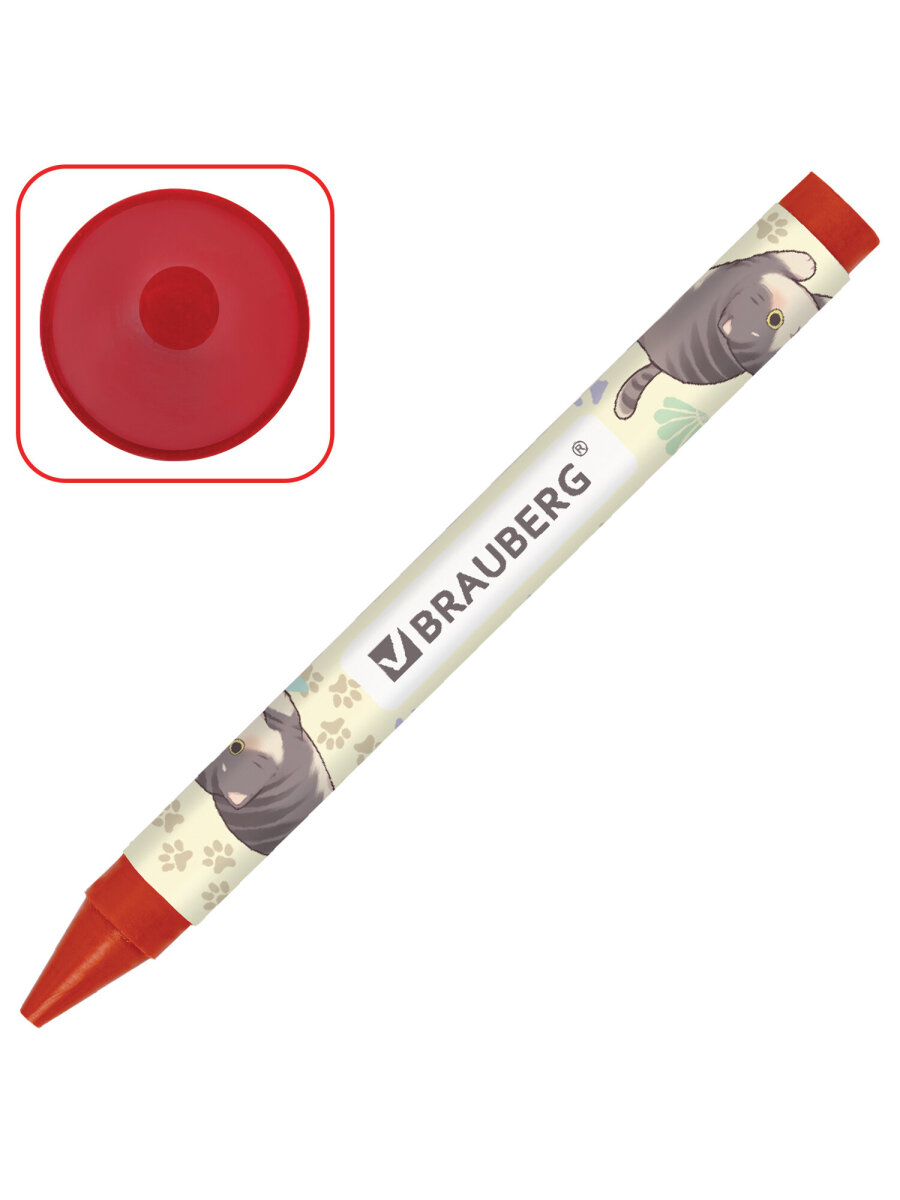 Восковые мелки Brauberg 12 шт. - фото 4