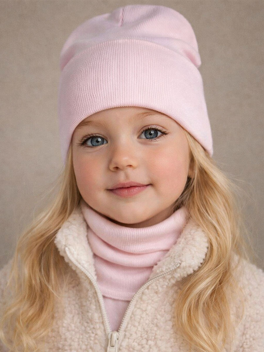 Шапка и снуд ПриКиндер U-Sp24554 Цвет: Нежно-розовый - фото 1