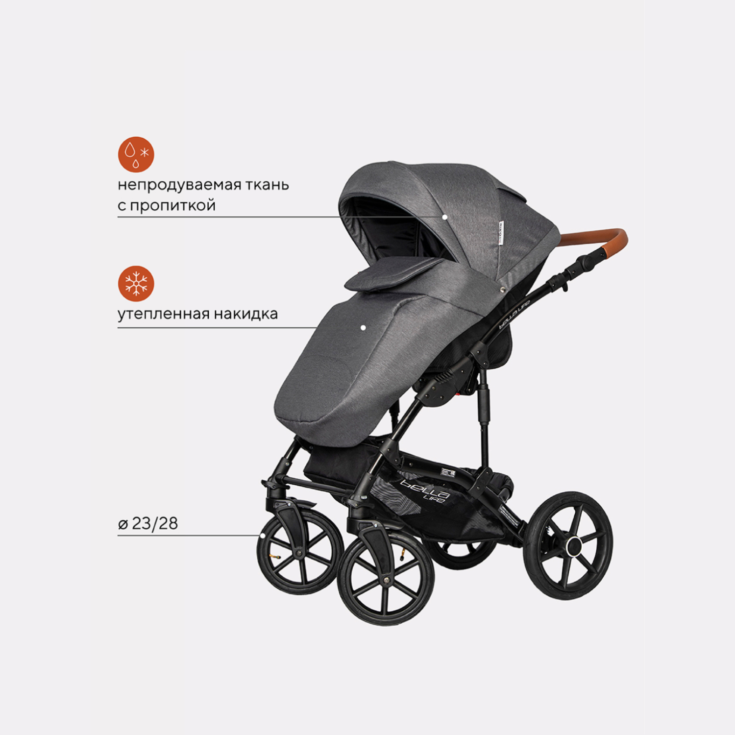 Коляска 3в1 Riko Basic Bella Life - фото 7