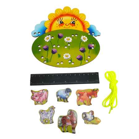 Игрушка Нескучные игры шнуровка На лугу
