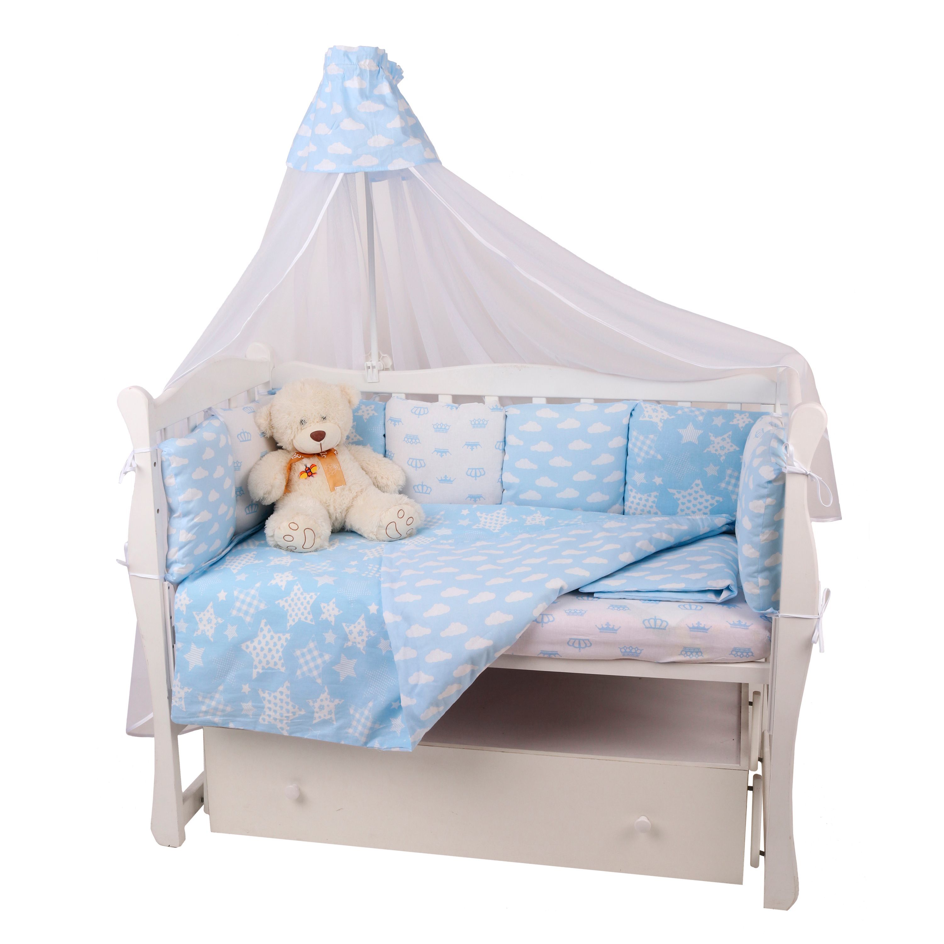 Комплект постельного белья Amarobaby Premium Небо 8 предм. - фото 4