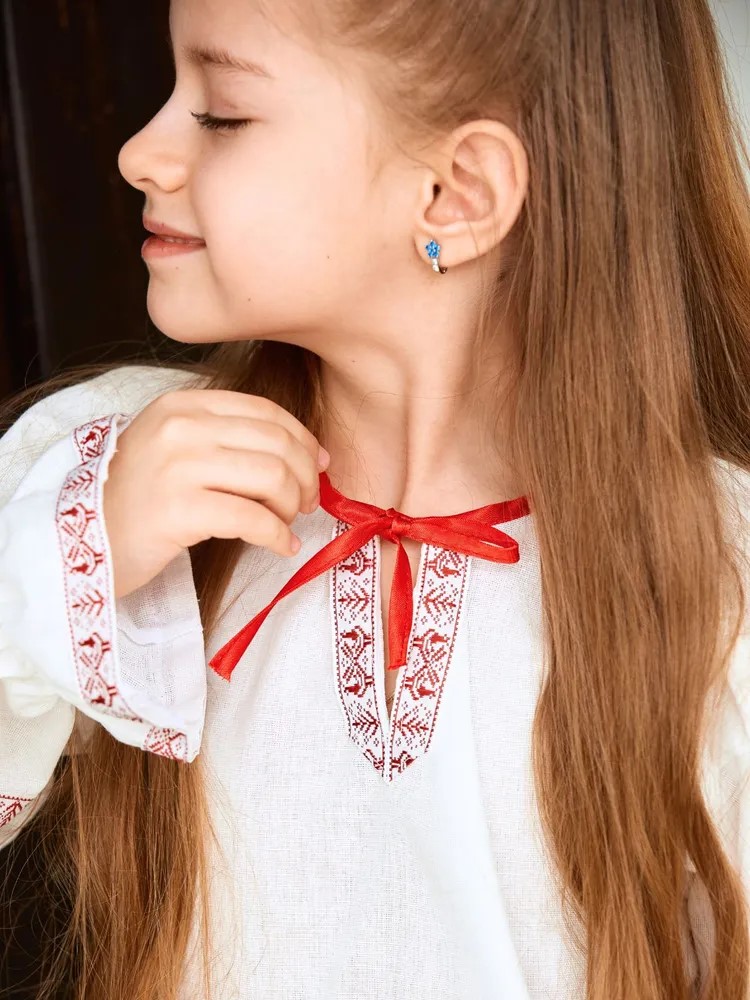 Рубашка MOUN руб_лен_маки_бел.рук - фото 5