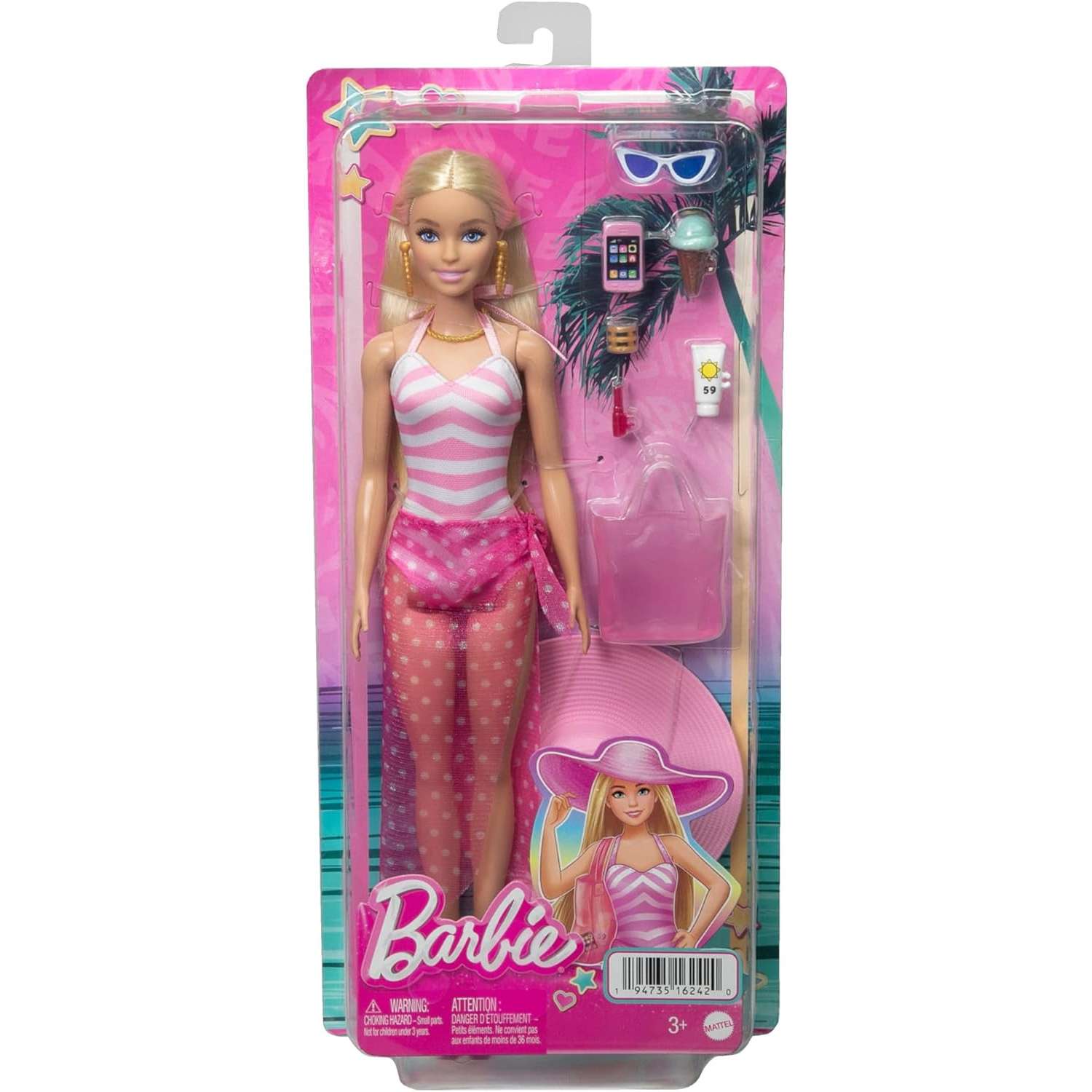 Кукла модельная Barbie Пляжный день HPL73 - фото 6