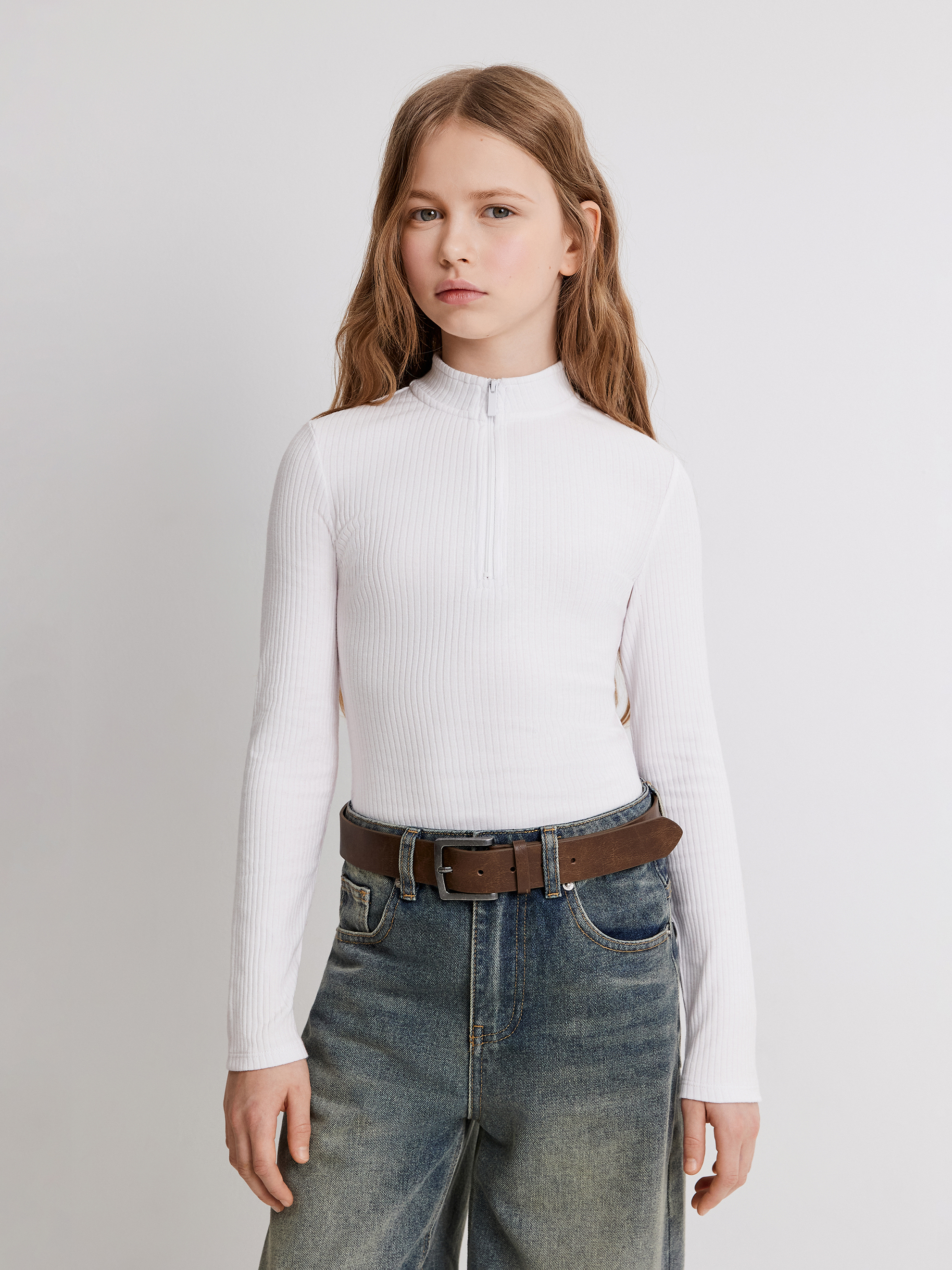 Изображение товара Белое боди для девочек ACOOLA 158 с длинным рукавом и застежкой