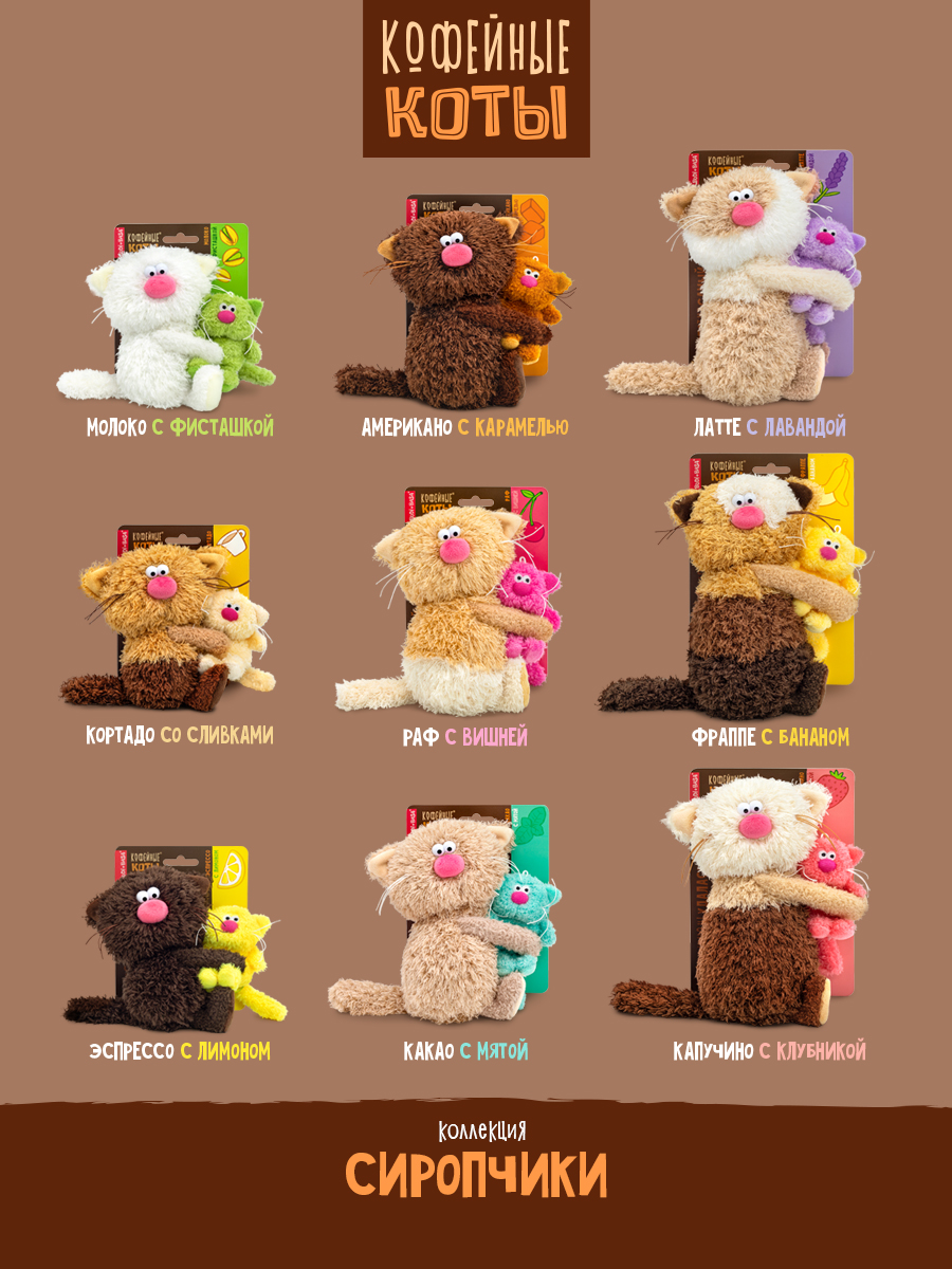 Мягкая игрушка BUDI BASA Кофейный кот Капучино - фото 5