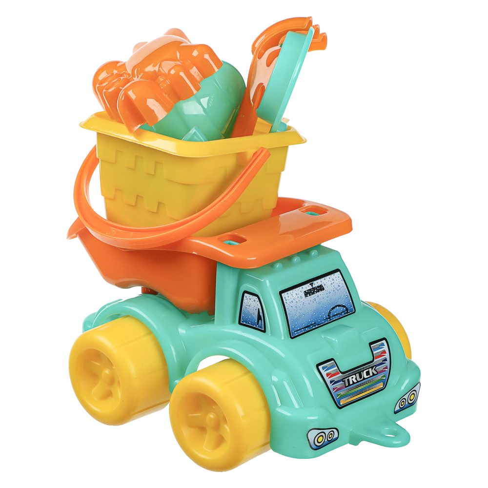 Песочный набор Игроленд Машинка-грузовик 7 предметов 7 предм. - фото 2