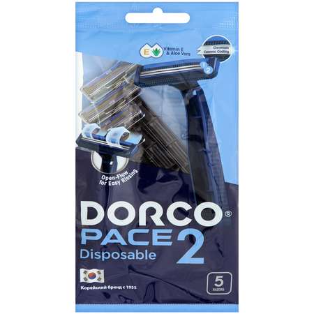 Бритвенный станок DORCO Pace2 одноразовый мужской 5шт
