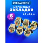 Магнитная закладка Brauberg 6 шт.