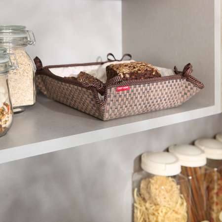 Хлебница CASY HOME 20х20х7см коричневая ВВ-011