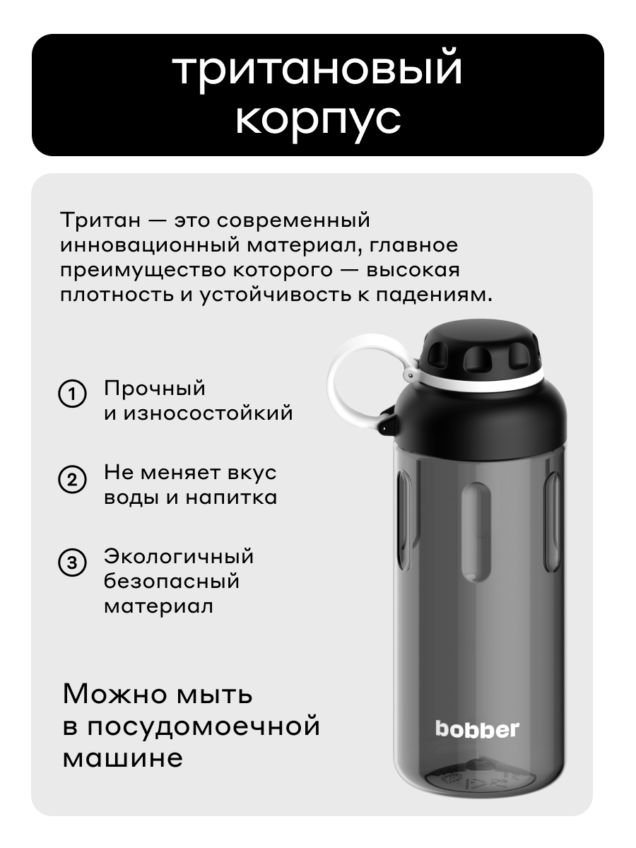Бутылка Bobber Черный 890 мл - фото 5