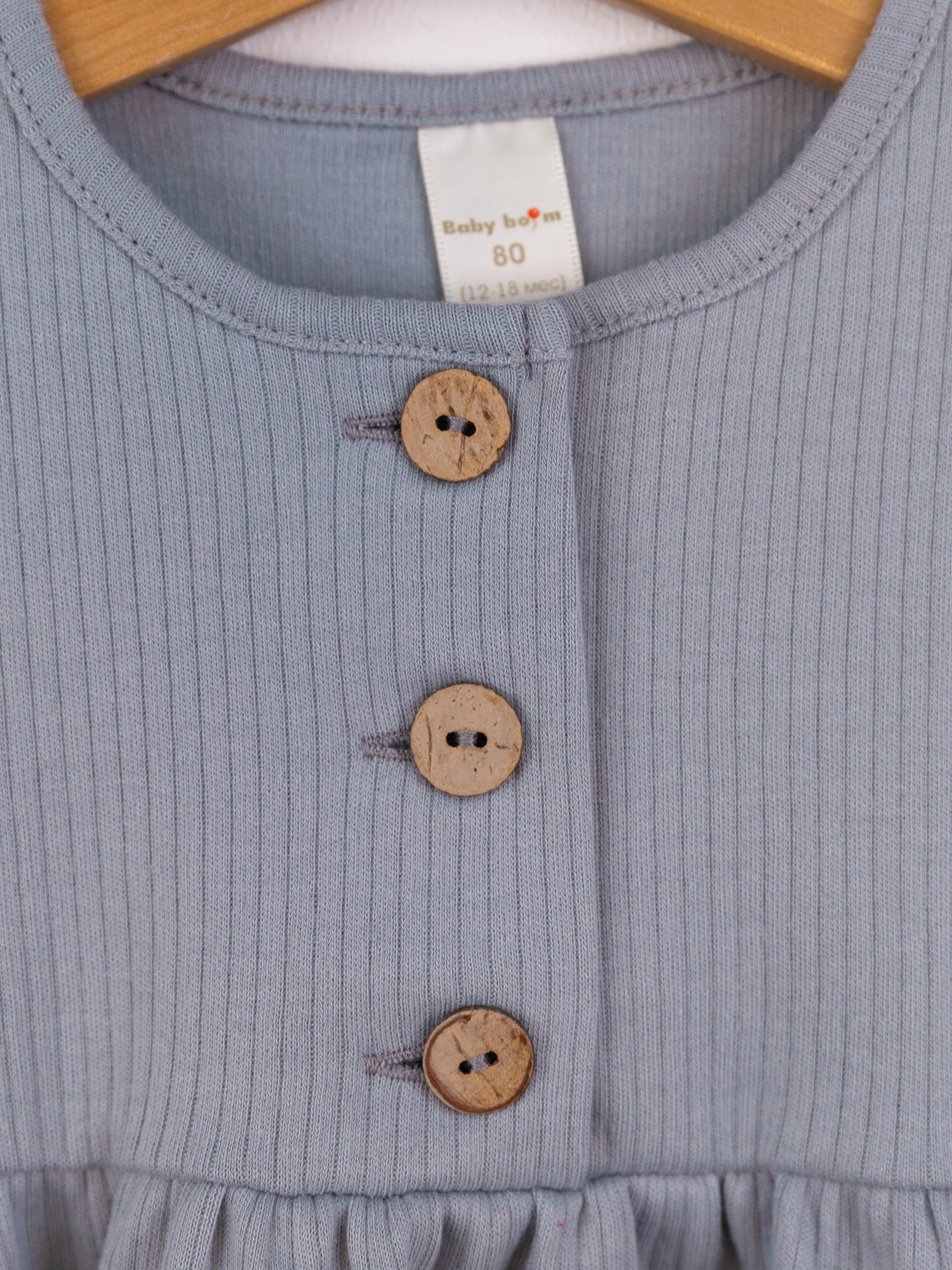 Платье Baby boom С265/3-И Платье короткий рукав пуговицы светло-серый - фото 4