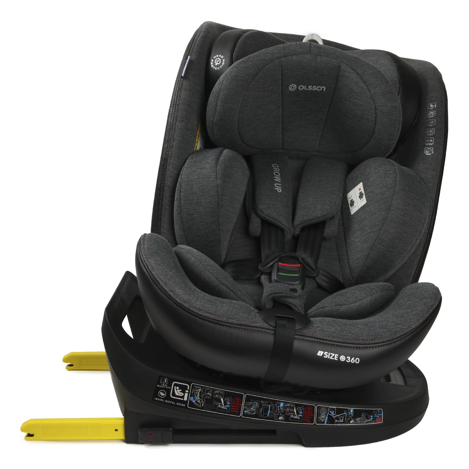 Автокресло Olsson Grow Up Grey Isofix 0+/1/2/3 (0-36 кг) - фото 17