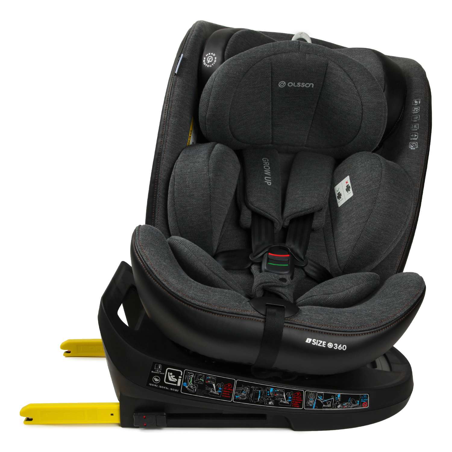 Автокресло Olsson Grow Up Grey Isofix 0+/1/2/3 (0-36 кг) - фото 17