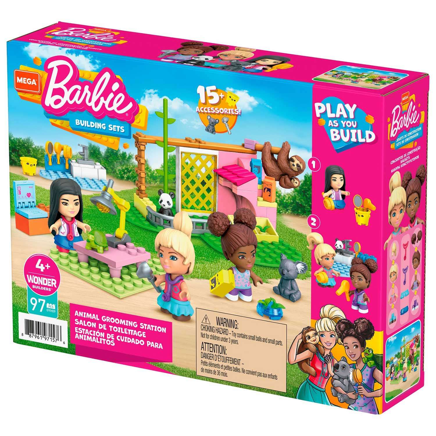 Конструктор Mega Construx Barbie Салон для животных блочный - фото 3