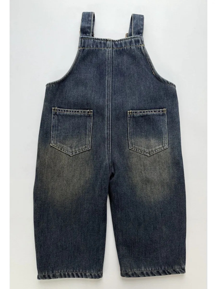 Полукомбинезон iUkoworld Джинсовый полукомбинезон на флисе детский - фото 7