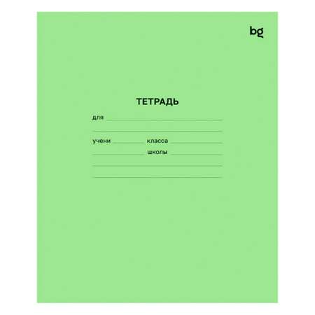 Тетрадь школьная BG Клетка 12л зелёная 12-3032