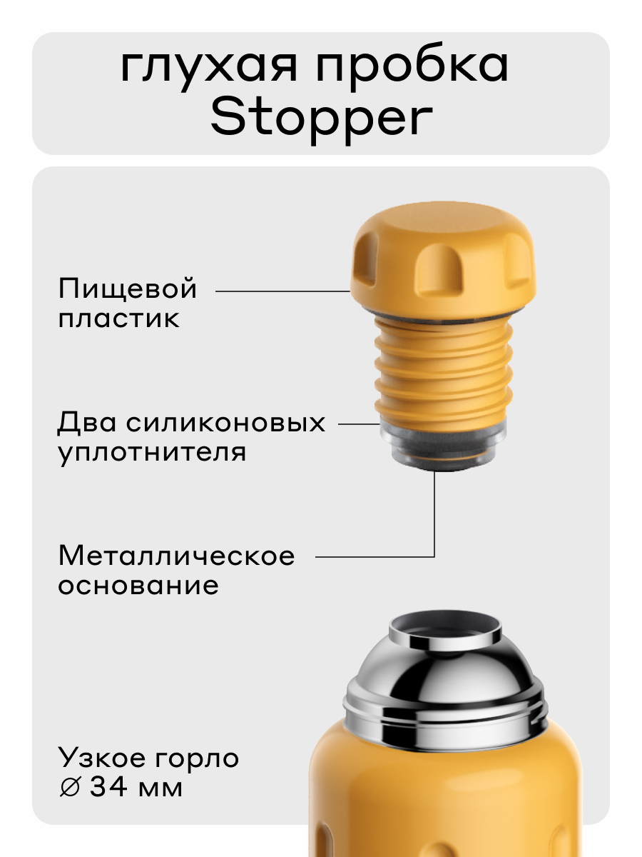 Термос для напитков Flask 1 литр Bobber оранжевый - фото 4