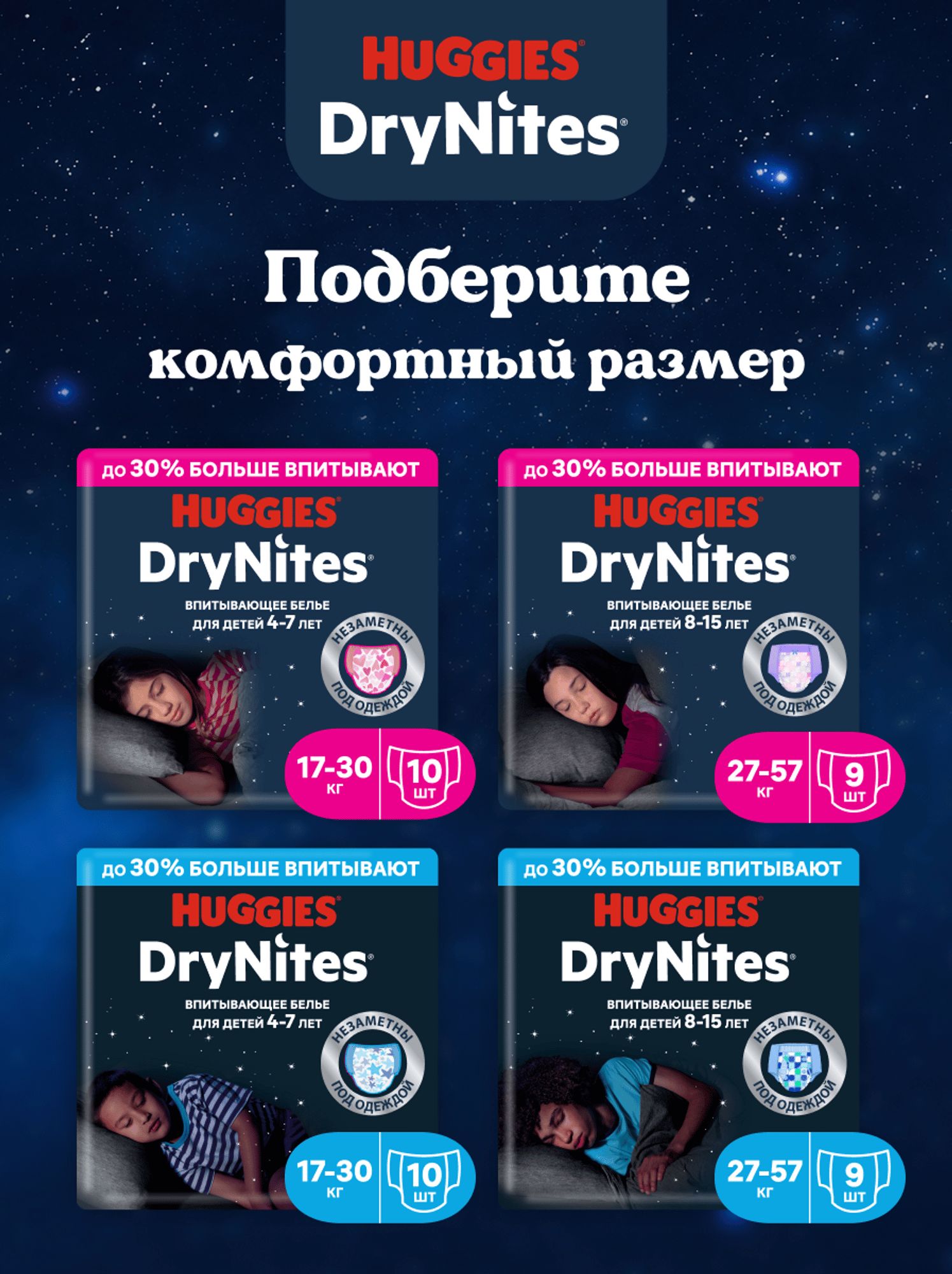 Трусики Huggies DryNites для девочек 7 (27-57 кг) 9 шт. - фото 11