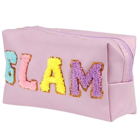 Косметичка LUKKY Glam Style с вышивкой плюшевыми буквами 18х 10х 8 см
