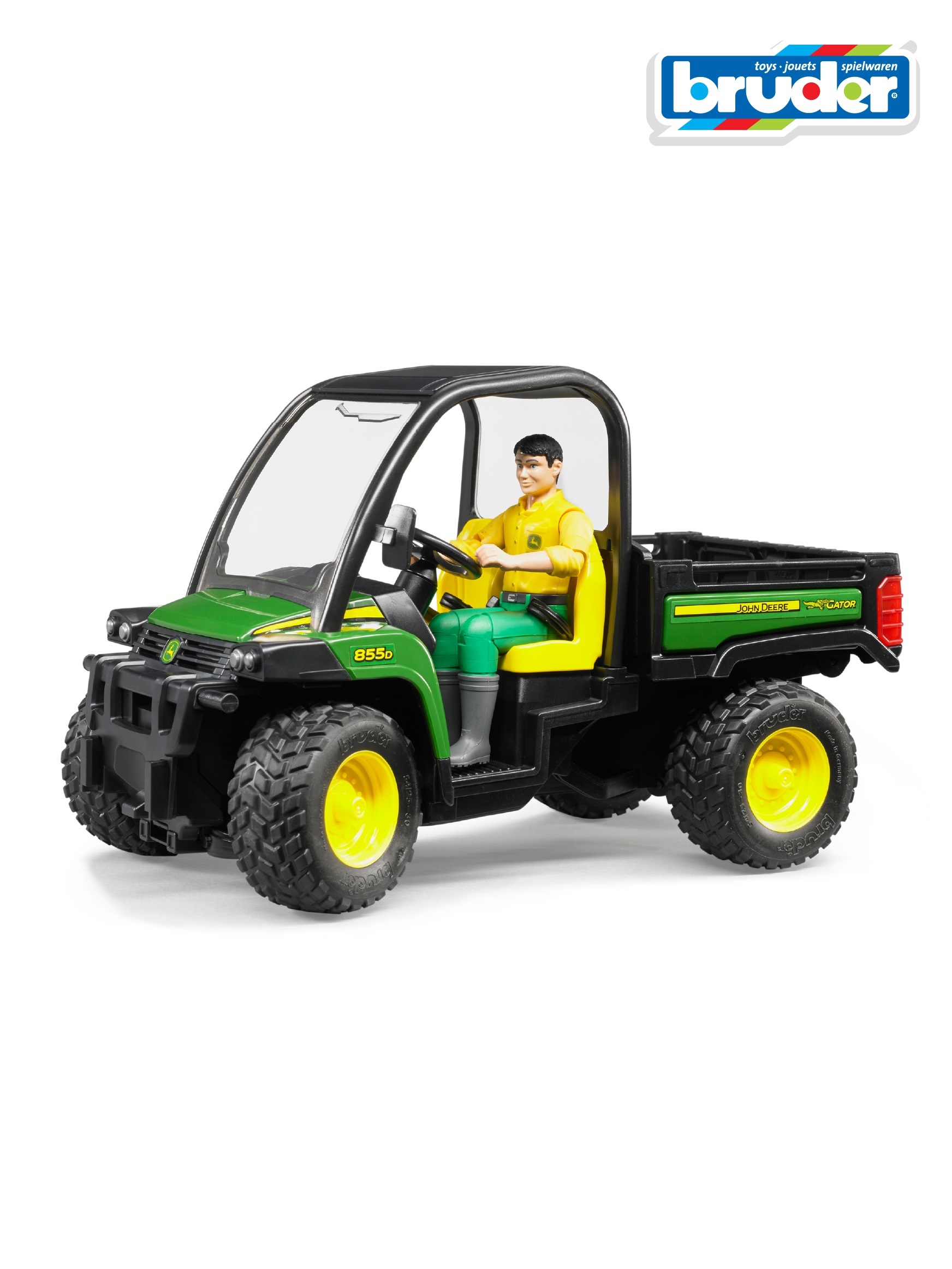 Грузовик Bruder John Deere Мини Gator XUV 855D с фигуркой 02-490 - фото 1