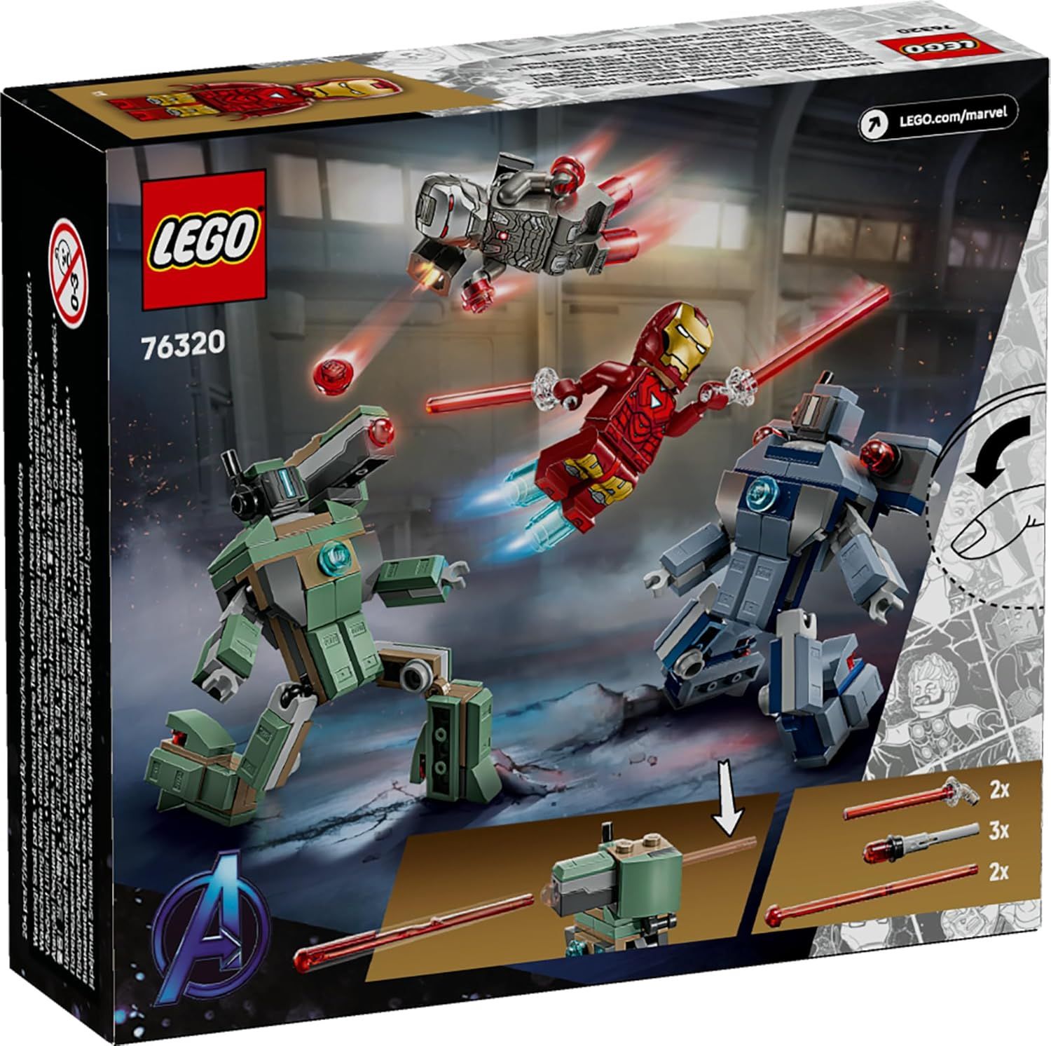 Конструктор LEGO Marvel Super Heroes Iron Man and War Machine 204 дет. - фото 5