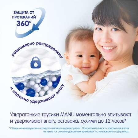 Трусики MANU ультратонкие L (9-15 кг) 58 шт.