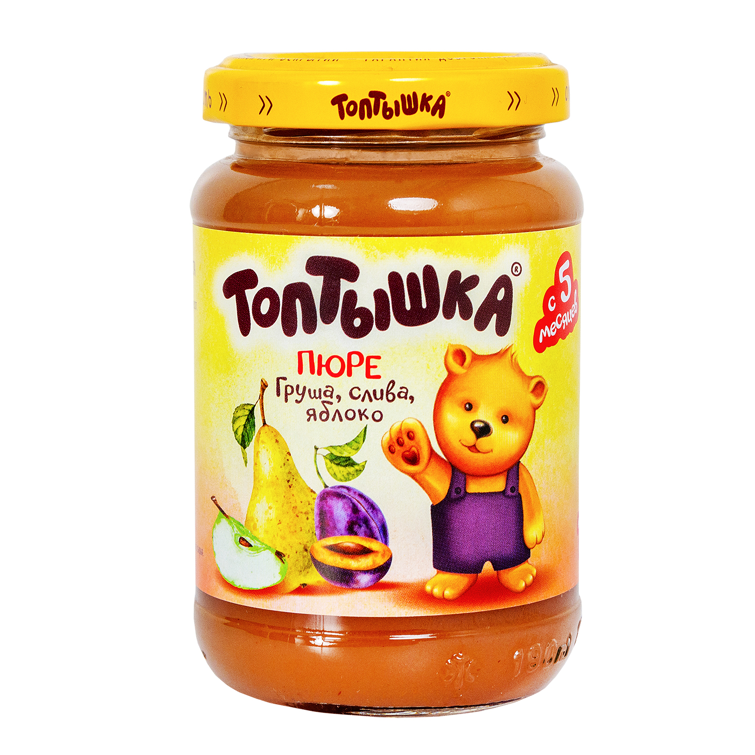 Пюре Топтышка Груша-сливки-яблоко с 5 мес 190 г - фото 1