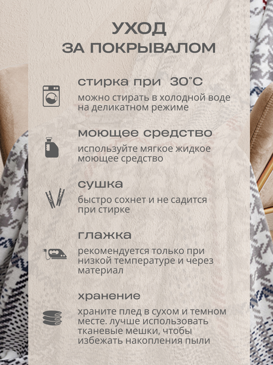 Покрывало Happy Family Берберри 200 x 220 см велсофт - фото 10