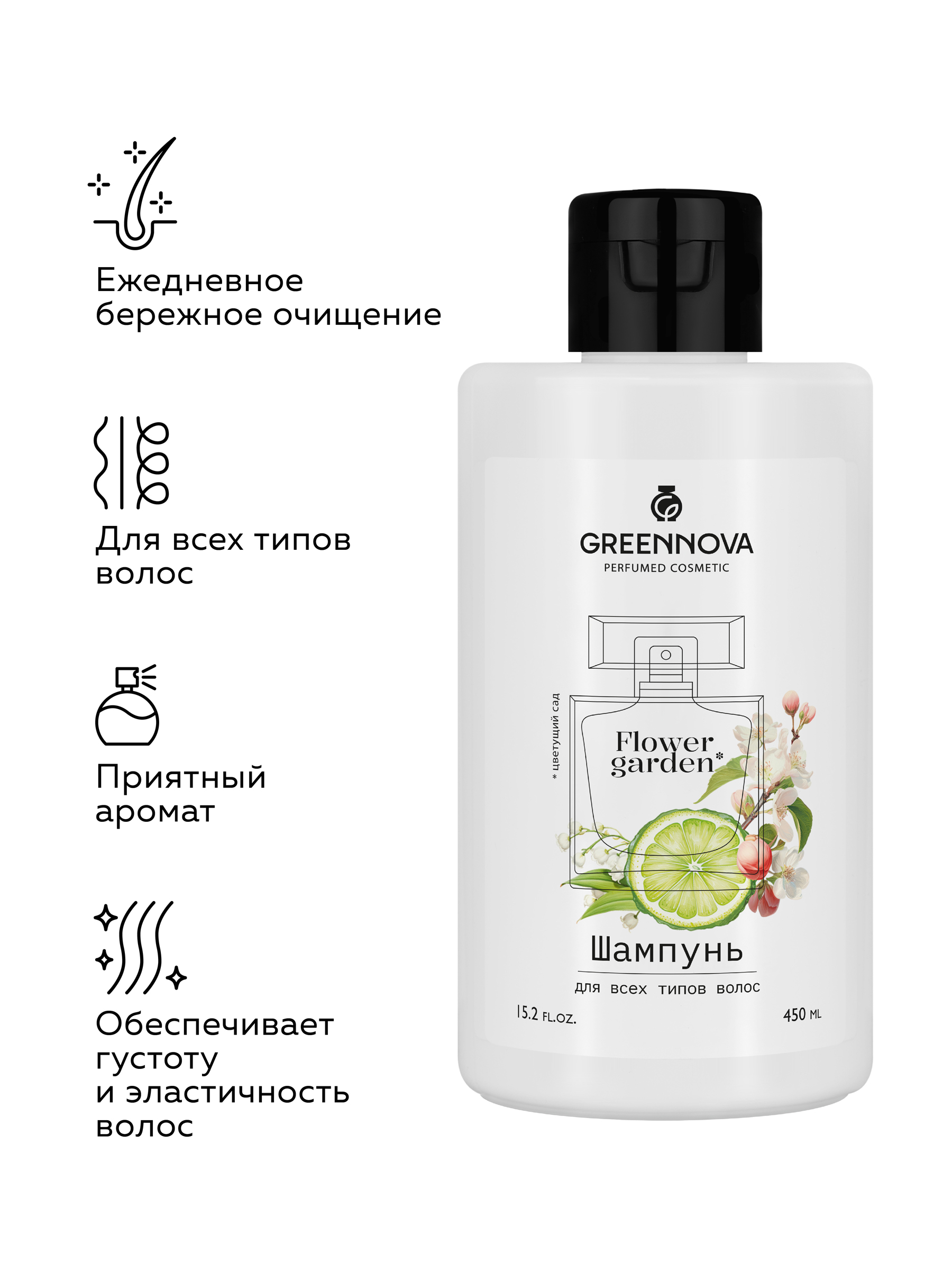 Шампунь GREENNOVA Цветущий сад 450 мл - фото 2