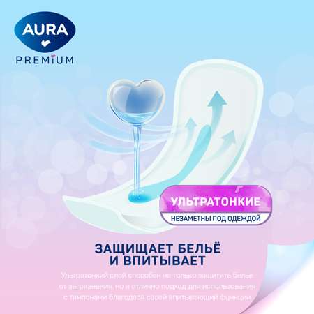 Прокладки ежедневные AURA PREMIUM женские ультратонкие LIGHT 40шт х 6уп