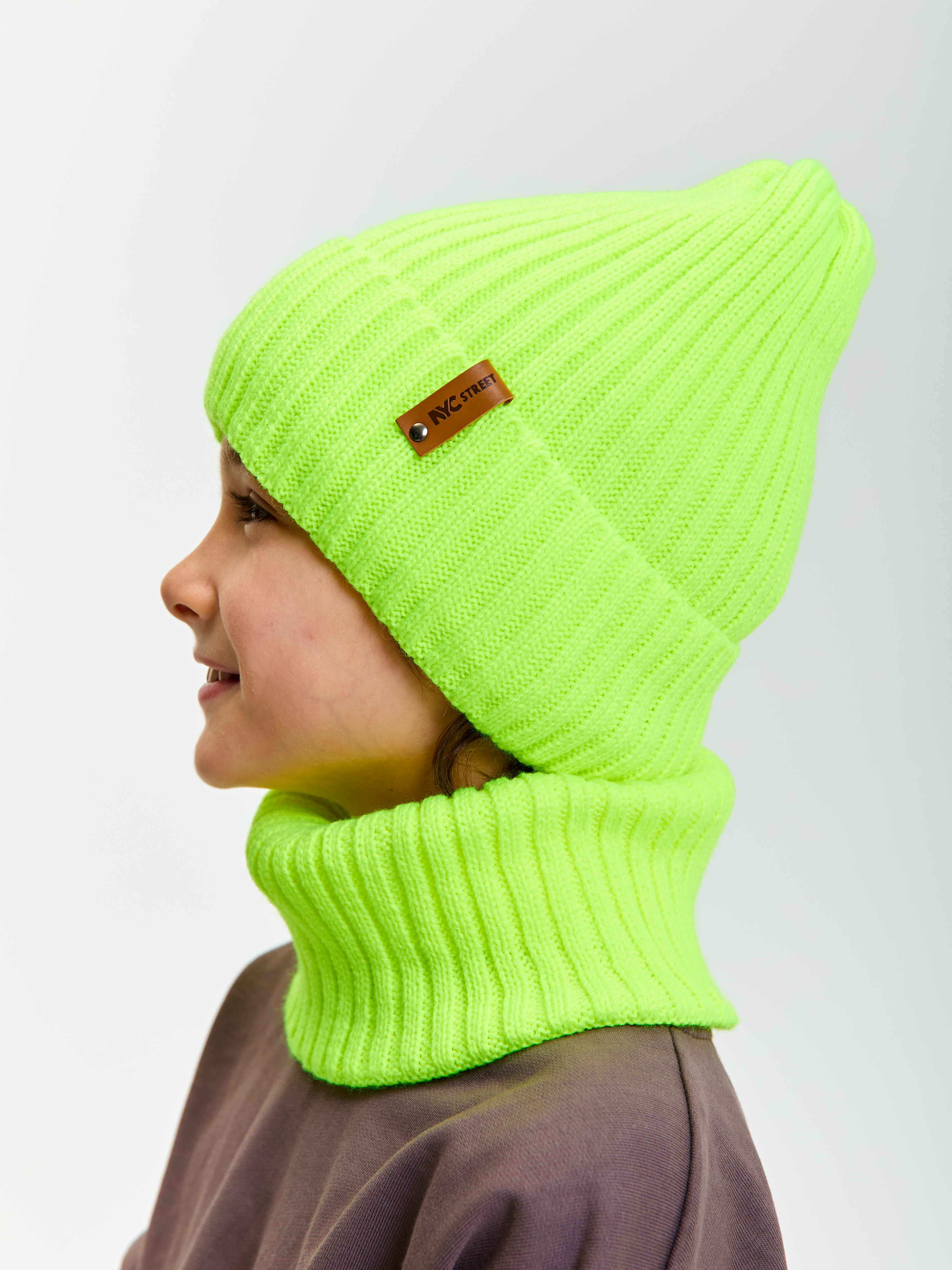 Шапка и снуд KUBRIO KU-H-104-GplainW-acidB - фото 3