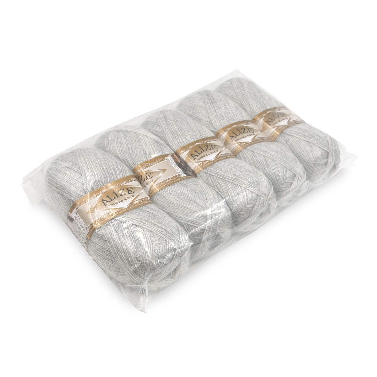 Пряжа Alize теплая для шарфов кардиганов Angora Gold 100г 550м 5 шт 208 светло-серый меланж - фото 7
