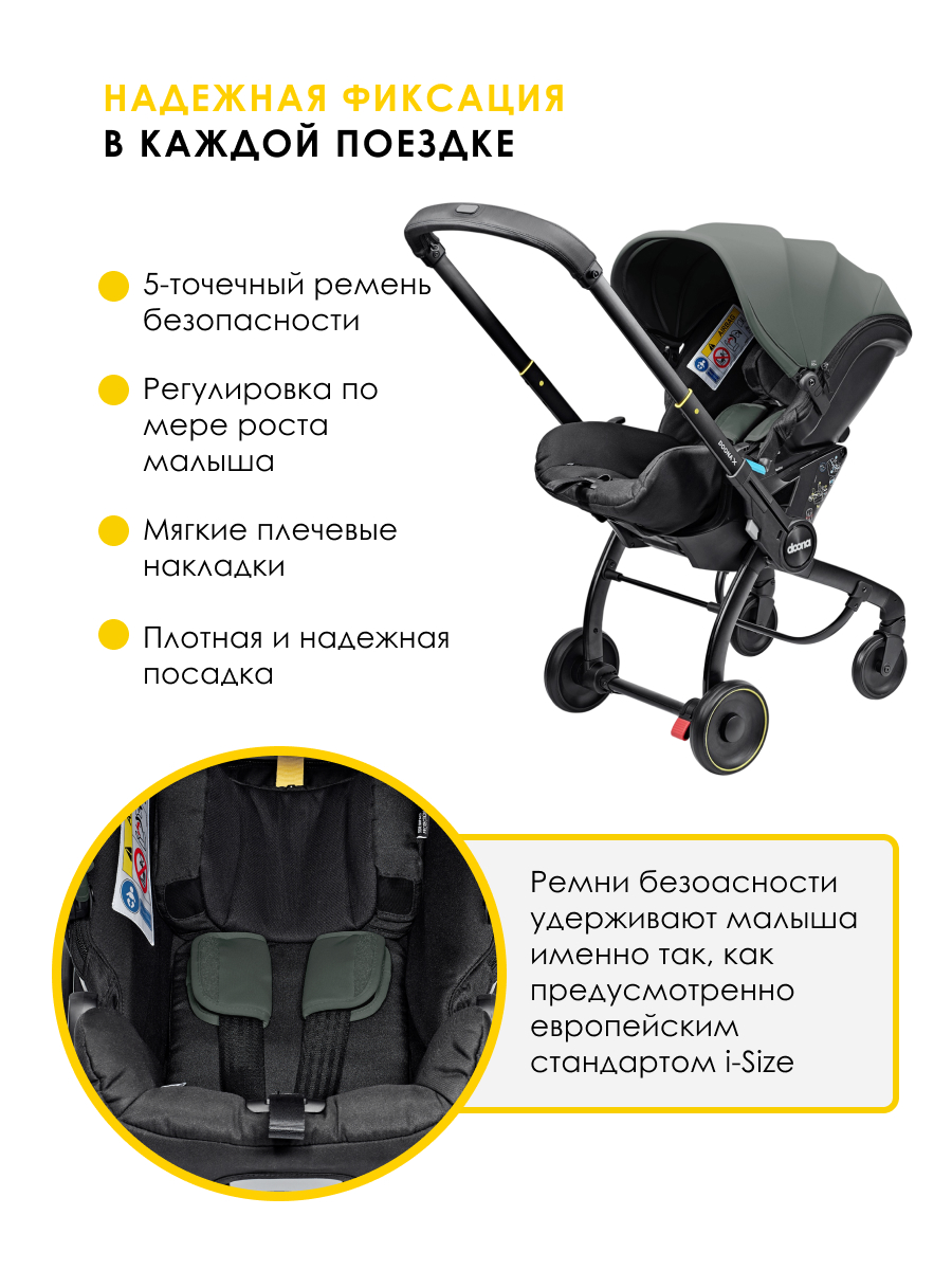 Автокресло Doona Doona X, цвет: Slate Green Isofix 0 (0 -13 кг) серый - фото 7