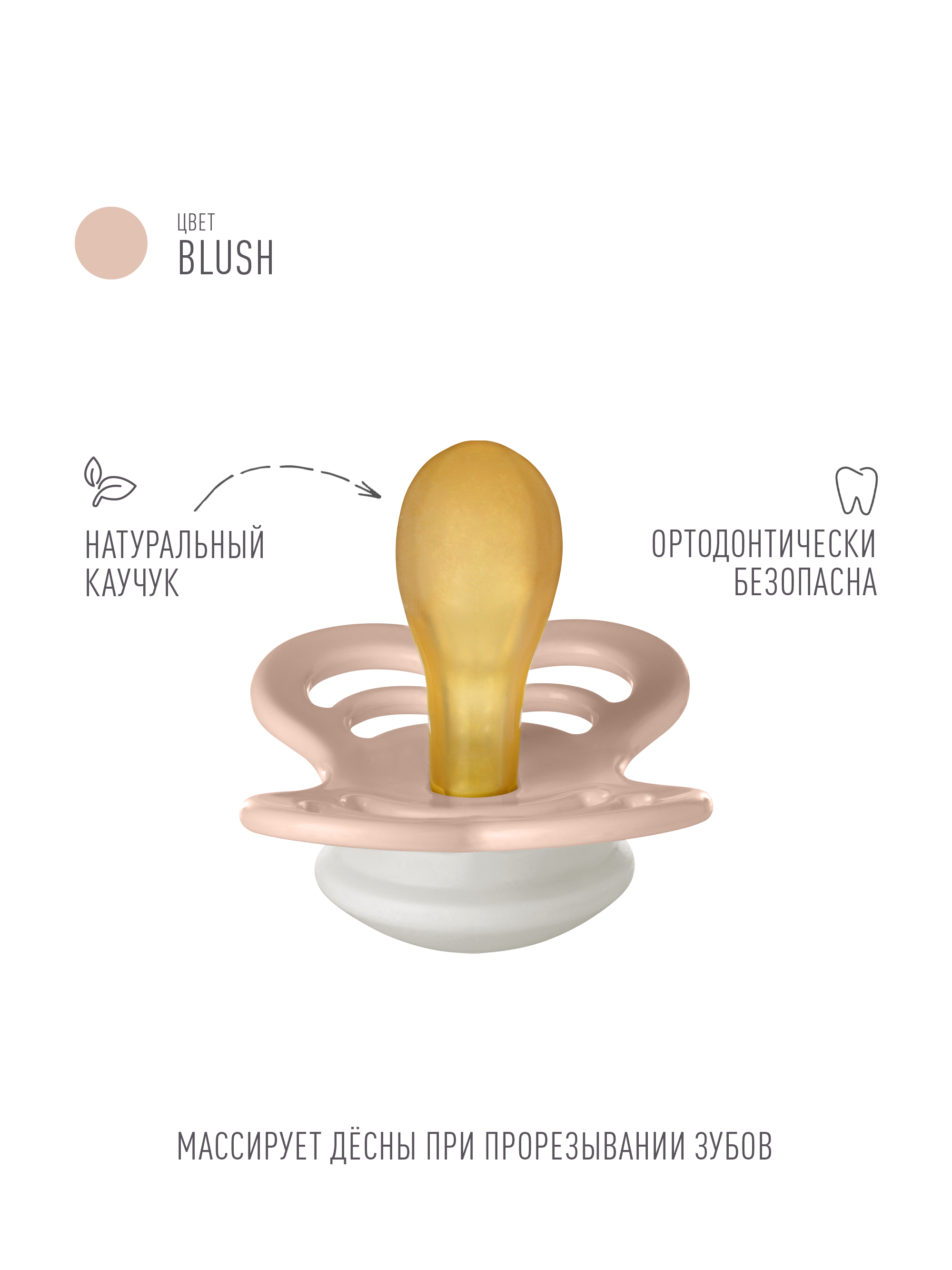 Пустышка BIBS латекс анатомическая от 6 мес. 1 шт. - фото 2