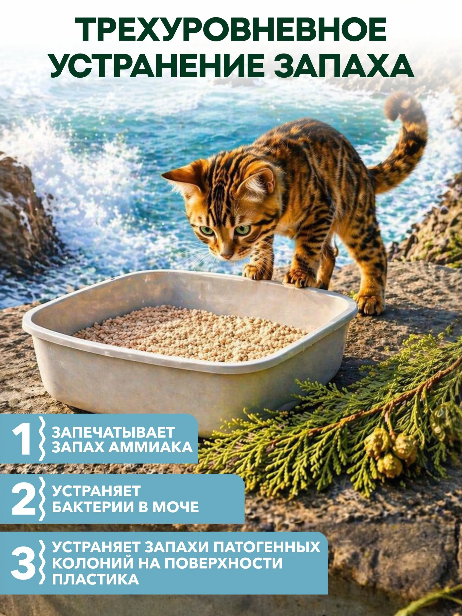 Наполнитель EarthPet 7 л 2 кг комкующийся, древесный, впитывающий - фото 7