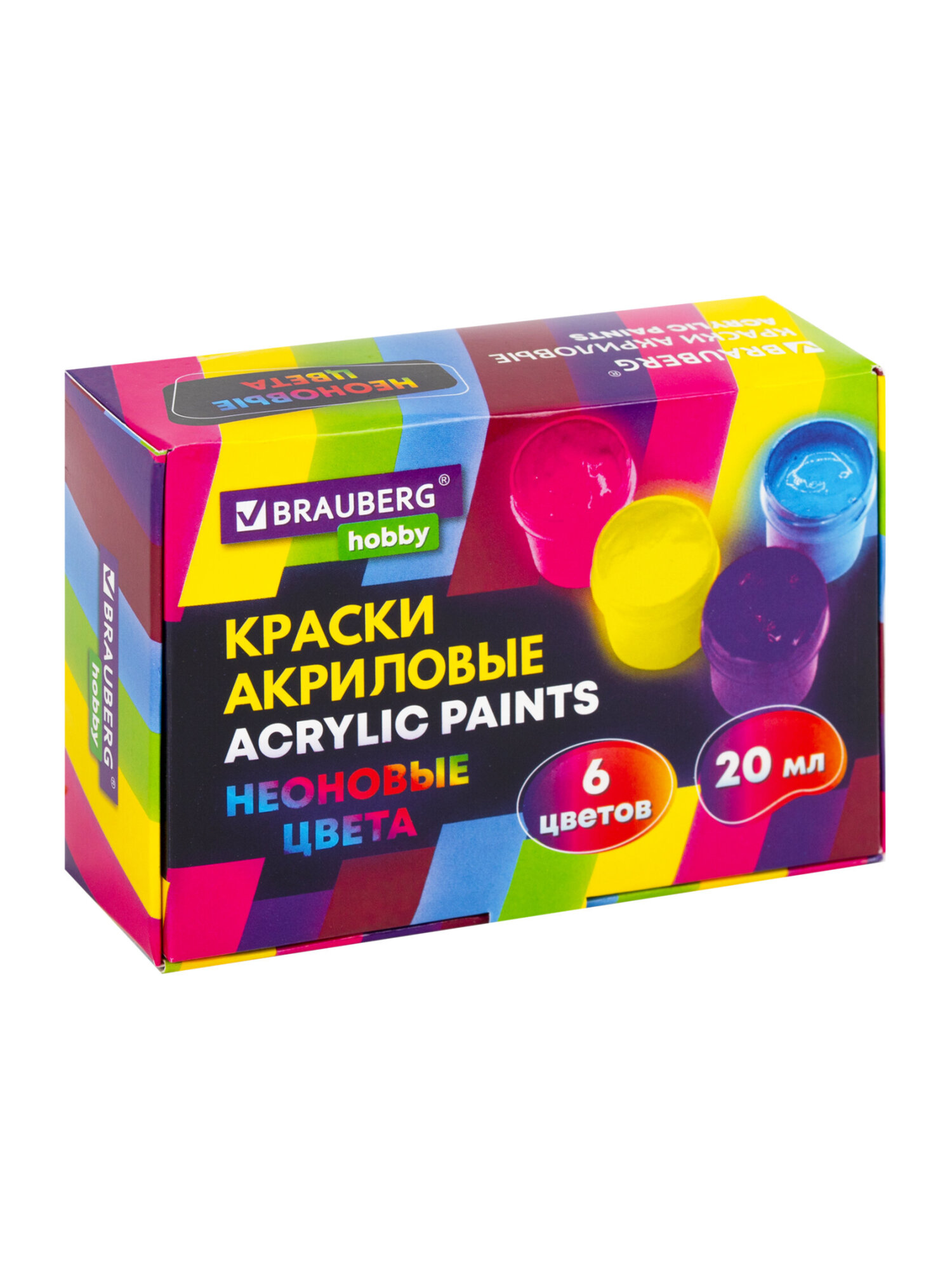 Краски акриловые Brauberg 6 цв. - фото 8