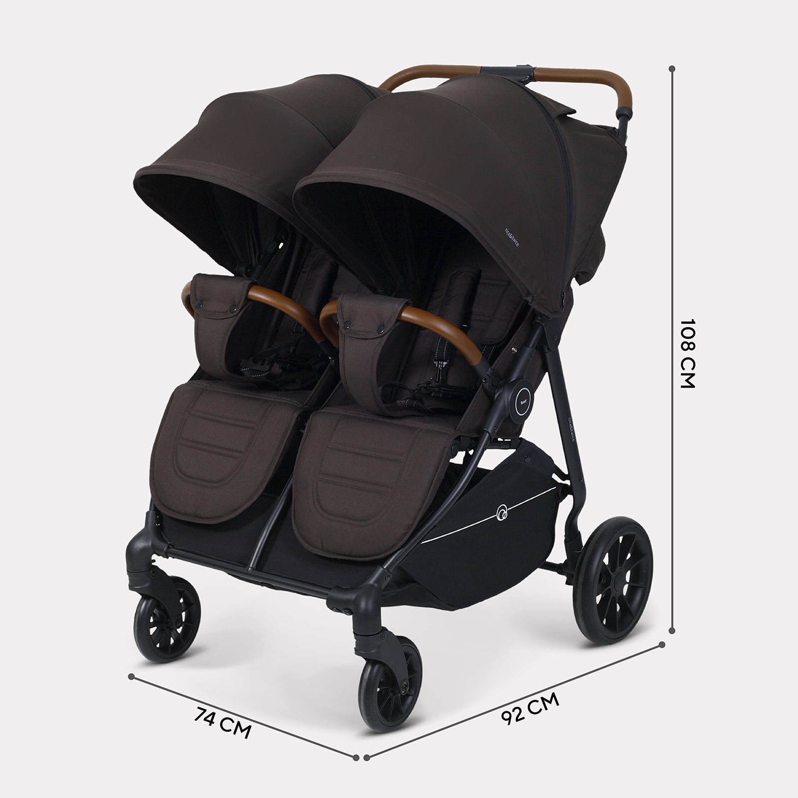 Коляска прогулочная для двойни Rant Twinny, chocolate коричневый - фото 2