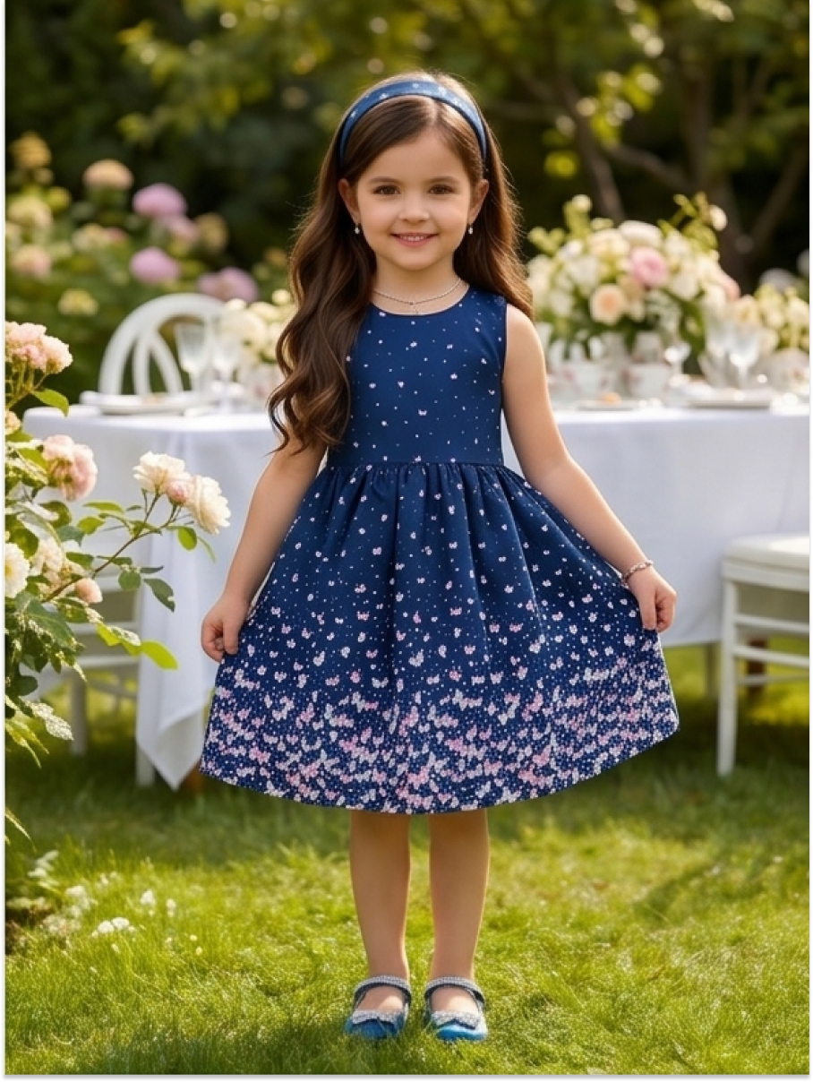 Платье Artcher kids Платье011Бабочки_синее - фото 3