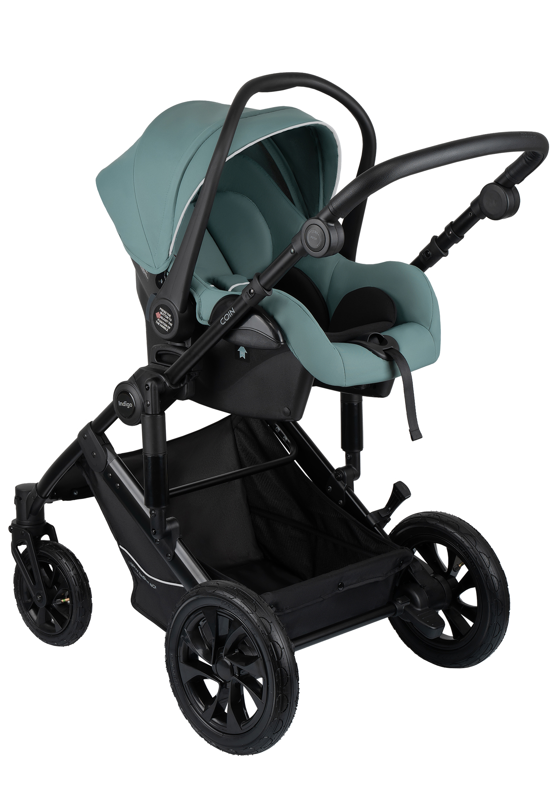 Коляска 3в1 Indigo Coin зеленый - фото 2