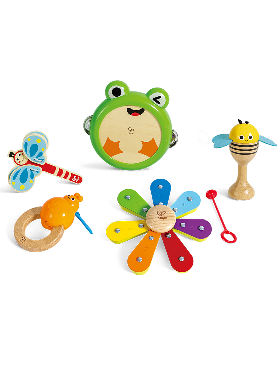 Игрушка музыкальная Hape Набор музыкальных инструментов аксессуар, кастаньеты, ксилофон, бубен - фото 8