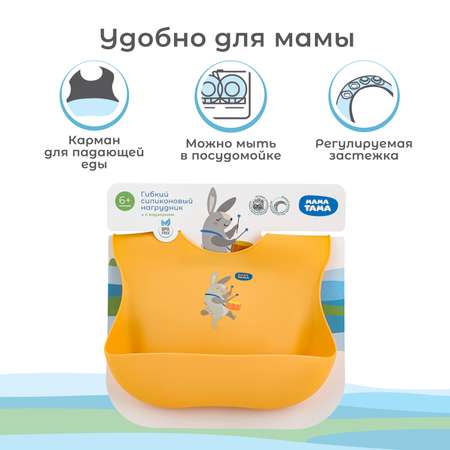 Нагрудник Мама Тама силикон
