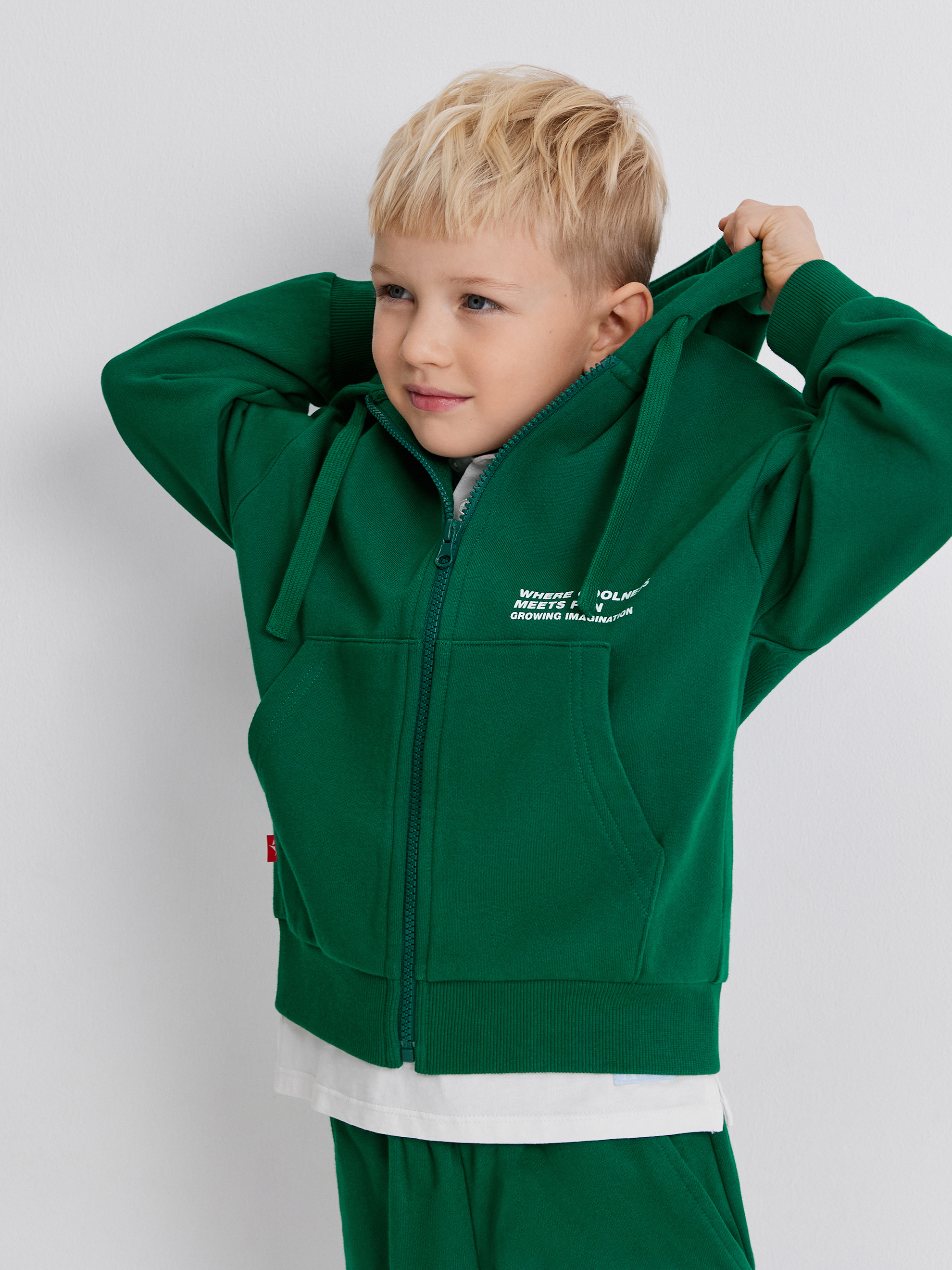 Изображение товара Толстовка Acoola 110 детская спортивная на молнии с капюшоном
