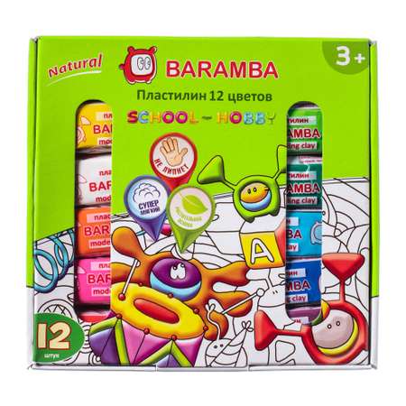 Пластилин Baramba 12 цв.