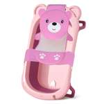 Детская ванночка LaLa-Kids складная + гамачок для купания новорожденных Медвежонок